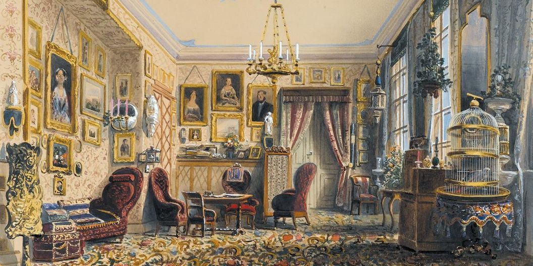 Das Wohnzimmer mit seiner Einrichtung 1852