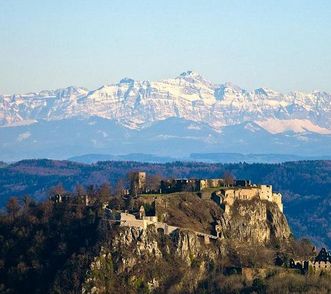 Luftaufnahme der Burgruine Hohentwiel